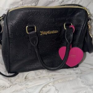 Juicy Couture Black Handbag with Pink Heart Charm